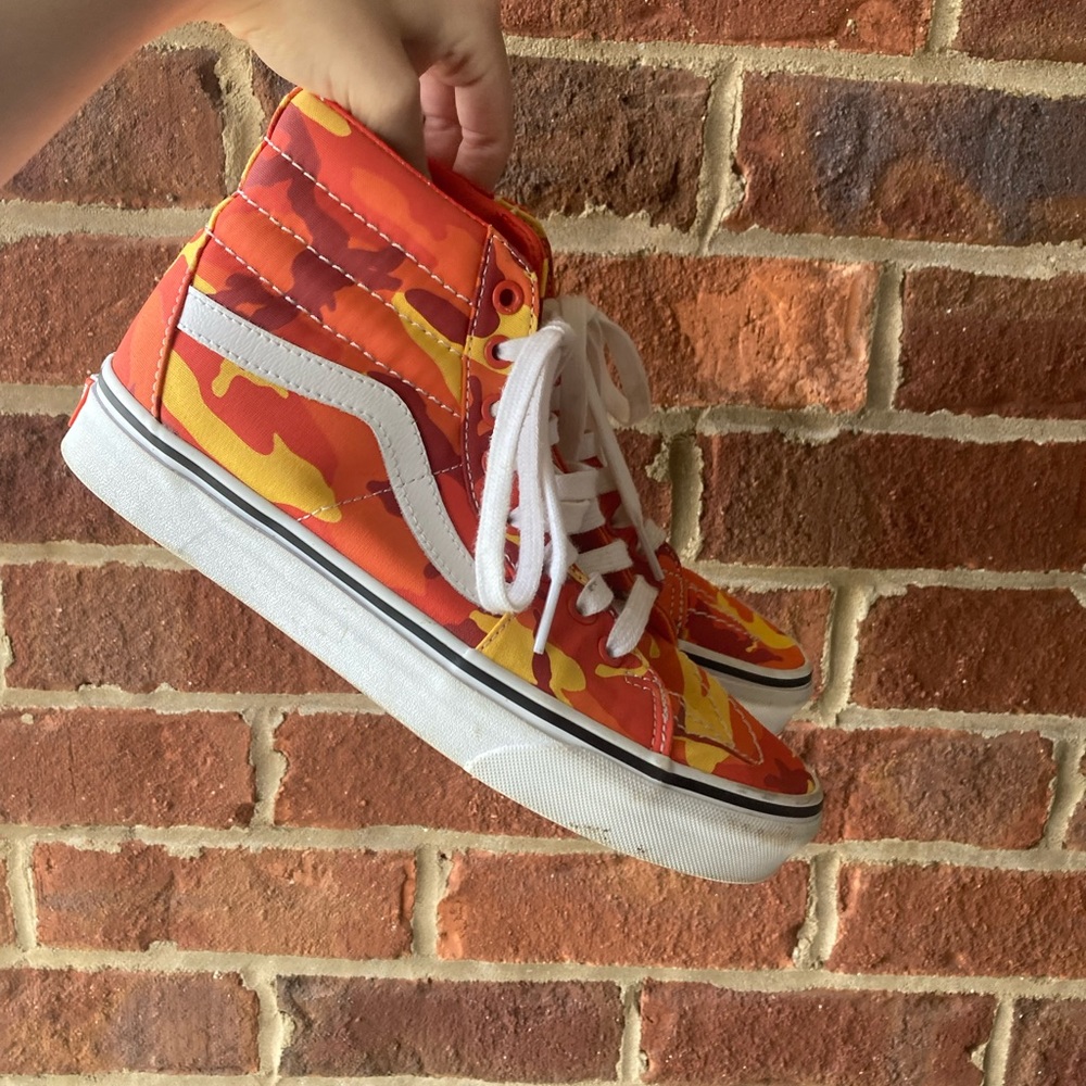 Sunset-camo hightop Vans- Size 8.5